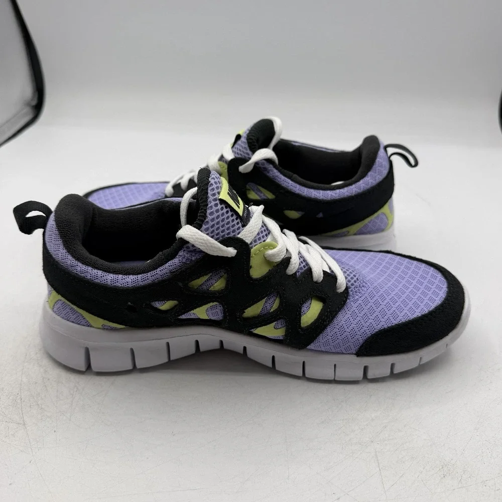 Nike Free Run 2 GS Shoes Size Kids 4.5 Y Womens 6 Purple Pulse Light Lemon Twist